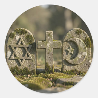 Grondslagen van het Geloof – Heilige Architectuur Ronde Sticker