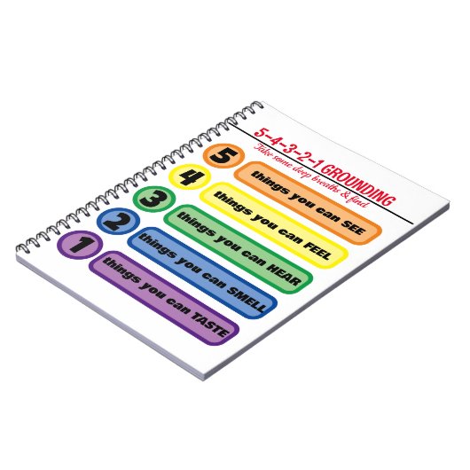 Grondtechniek voor angst/stress 5 zintuigen notitieboek (Linkerzijde)