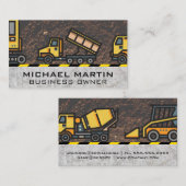 grondverzet | Bouwvoertuigen | Vuilconcert Visitekaartje (Voorkant / Achterkant)