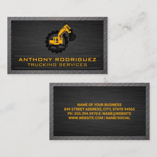 Grondverzet | Constructielogo Visitekaartje (Voorkant / Achterkant)