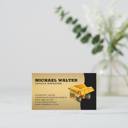 Grondverzetmachine | Grote Bouwvoertuig Visitekaartje (Staand voorkant)