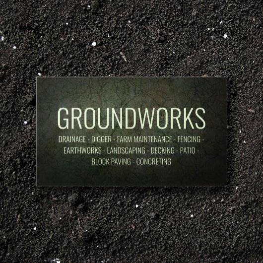 Grondwerken Landschapsarchitect Donkergroen Visitekaartje