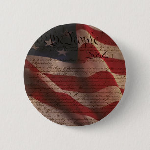 Grondwet en vlag ronde button 5,7 cm