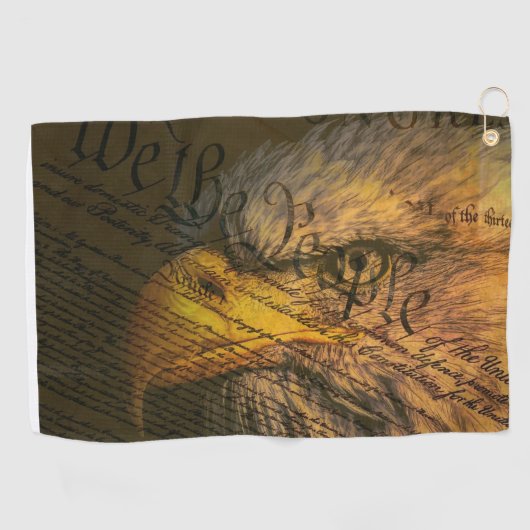 Grondwet met Bald Eagle Golfhanddoek (Horizontaal)