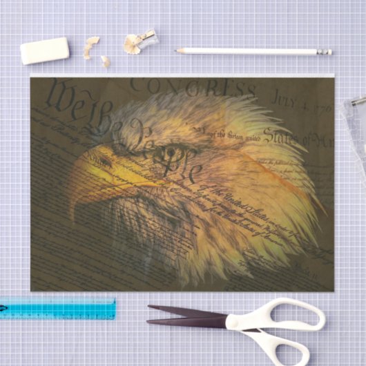 Grondwet met Bald Eagle Tissuepapier (Craft)
