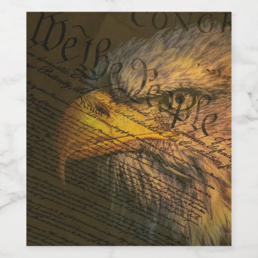 Grondwet met Bald Eagle Wijn Etiket (Enkel label)