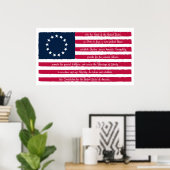 Grondwet Preamble Betsy Ross Flag Poster (Thuiskantoor)