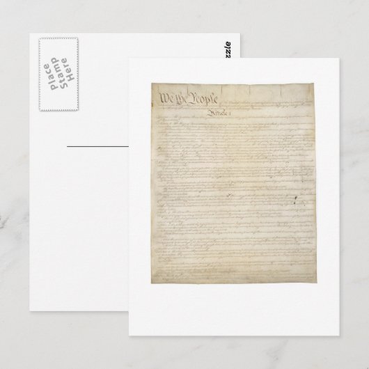 Grondwet - preambule - artikel I Briefkaart (Voorkant / Achterkant)