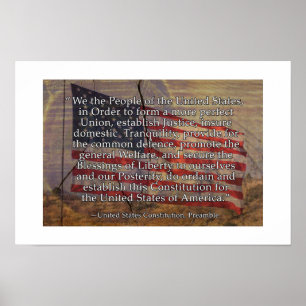 Grondwet Preambule VS boven getextureerde achtergr Poster