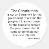 Grondwet Ronde Sticker (Voorkant)