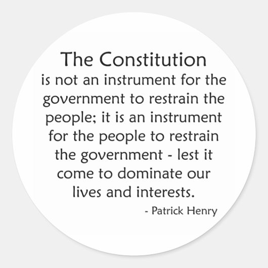 Grondwet Ronde Sticker (Voorkant)