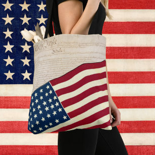 Grondwet van de Verenigde Staten, Amerikaanse vlag Tote Bag