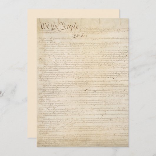 Grondwet van de Verenigde Staten, Wij Het Volk Kaart (Voorkant / Achterkant)