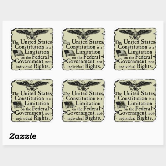 Grondwet Verenigde Staten Vierkante Sticker (Vel)