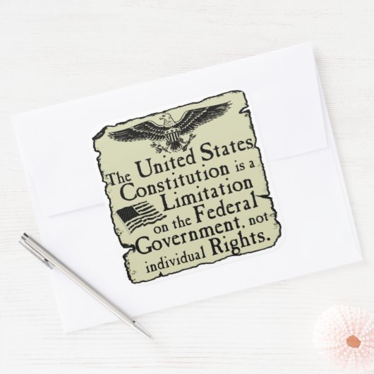 Grondwet Verenigde Staten Vierkante Sticker (Envelop)