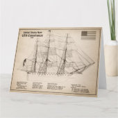 Grondwet VS - Scheepsblauwdruk Plannen SD Bedankkaart (Voorkant)