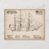 Grondwet VS - Scheepsblauwdruk Plannen SD Briefkaart (Voorkant)