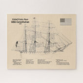 Grondwet VS - Scheepsblauwdruk Plannen SD Legpuzzel (Horizontaal)