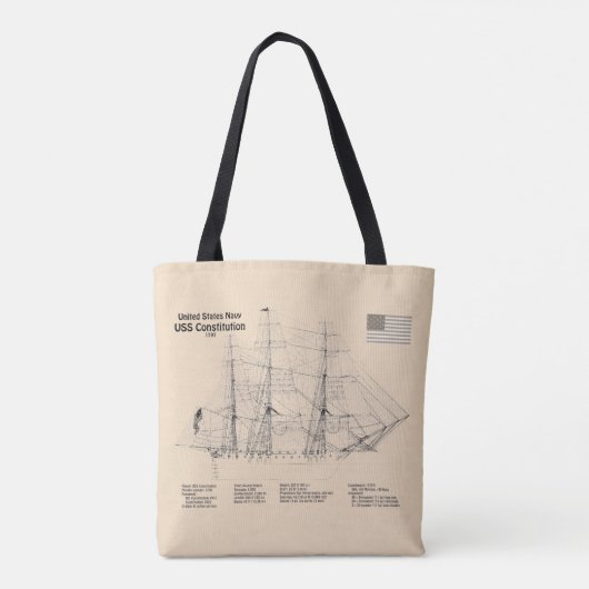 Grondwet VS - Scheepsblauwdruk Plannen SD Tote Bag (Achterkant)