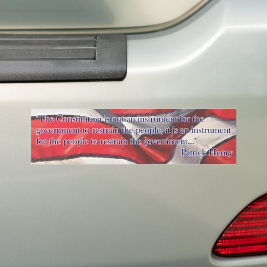 Grondwettelijk Citaat van Patrick Henry - Vlag Bumpersticker (Op auto)