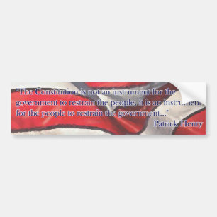 Grondwettelijk Citaat van Patrick Henry - Vlag Bumpersticker