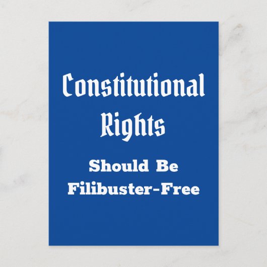 Grondwettelijke rechten Filibuster Vrij Briefkaart (Voorkant)