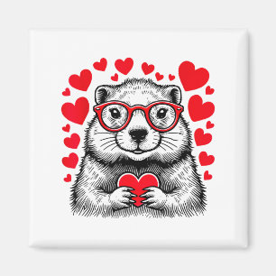 Grondzomer Rode Hart Vorm Valentijnsdag Dier Liefh Magneet