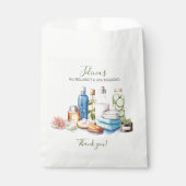 Gronen Waterverf Spa en Wellness Bachelorette Bedankzakje (Voorkant)