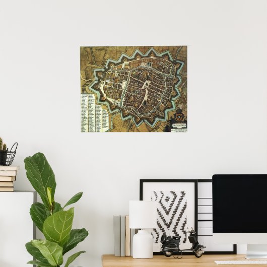 Groningen 1652 Map Poster (Thuiskantoor)
