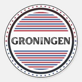 Groningen City Pride Embleem – Nederlandse identit Ronde Sticker