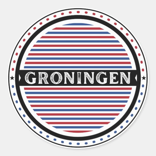 Groningen City Pride Emblem – Dutch Identity Ronde Sticker (Voorkant)