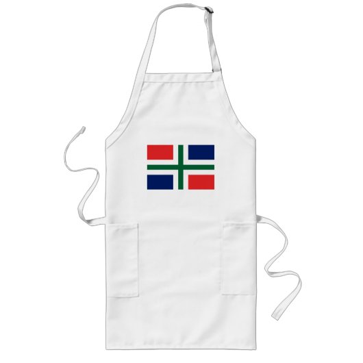Groningen Flag Apron Lang Schort (Voorkant)