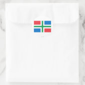 Groningen Flag Ronde Sticker (Tas)