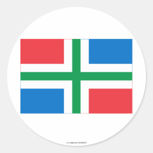 Groningen Flag Ronde Sticker