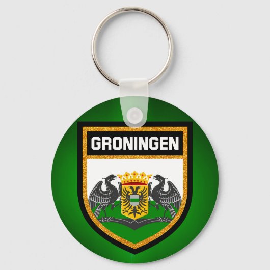 Groningen Flag Sleutelhanger (Voorkant)
