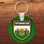 Groningen Flag Sleutelhanger (Voorkant)