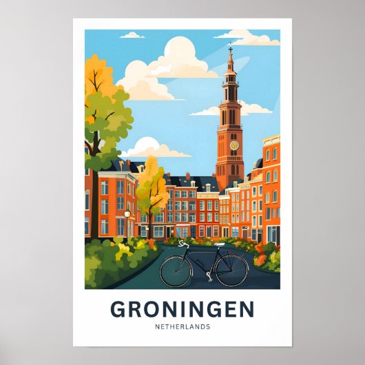 Groningen Nederland Reisprint Poster (Voorkant)