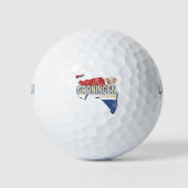 Groningen Nederland Retro Kaart Nederlandse Vintag Golfballen (Voorkant)