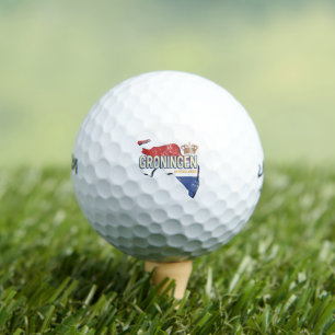 Groningen Nederland Retro Kaart Nederlandse Vintag Golfballen