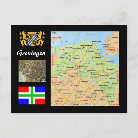 Groningen - Nederlandse kaart (Voorkant)