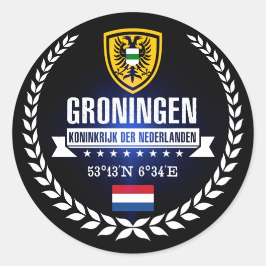 Groningen Ronde Sticker (Voorkant)