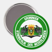 Groningen Round Emblem Magneet (Voorkant / Achterkant)