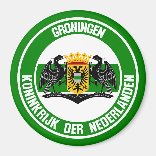 Groningen Round Emblem Magneet (Voorkant)