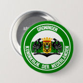 Groningen Round Emblem Ronde Button 7,6 Cm (Voorkant /achterkant)