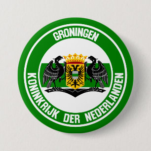 Groningen Round Emblem Ronde Button 7,6 Cm