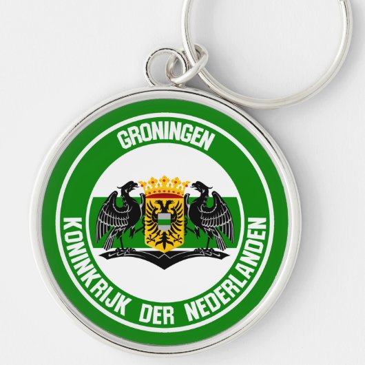 Groningen Round Emblem Sleutelhanger (Voorkant)