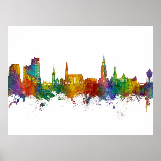 Groningen The Netherlands Skyline Poster (Voorkant)