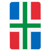 Groningen Vlag Nederland Magneet (Verticaal)