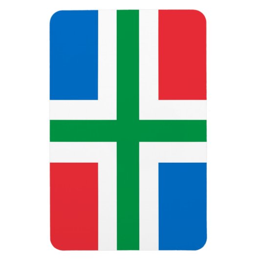 Groningen Vlag Nederland Magneet (Verticaal)