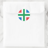 Groningen Vlag Nederland Ronde Sticker (Tas)